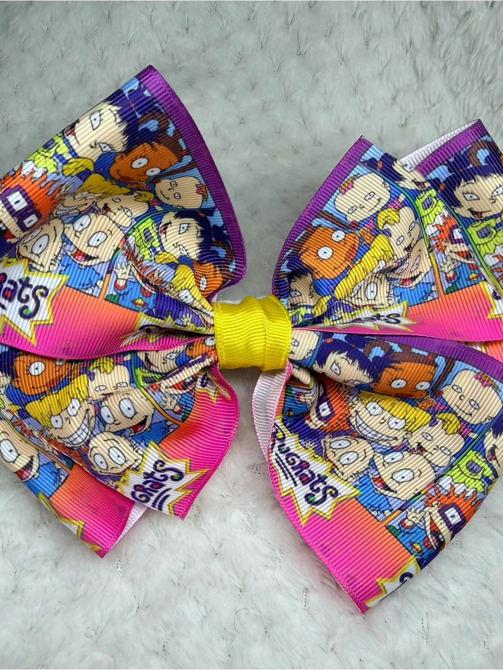 Kids Rugrats Character Hair Bow - Pink, Purple & Yellow